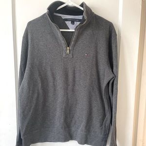 Tommy Hilfiger Men’s Grey Jersey Quarterzip (L)